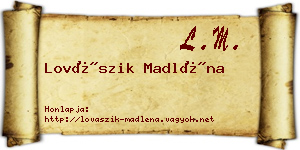 Lovászik Madléna névjegykártya